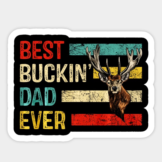 Best Buckin Dad Ever Papa Deer Hunting Papa Sticker by Kiwistore